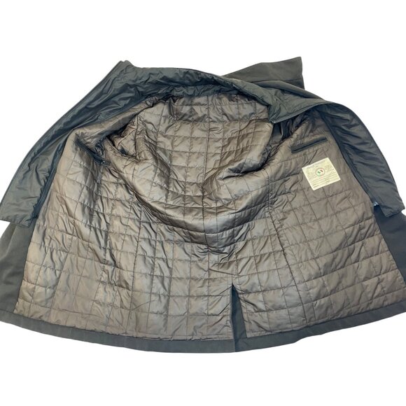 Eredi Pisanó Mens Black Button-Up Coat With Quilted Lining Zippered Pockets - Picture 5 of 11